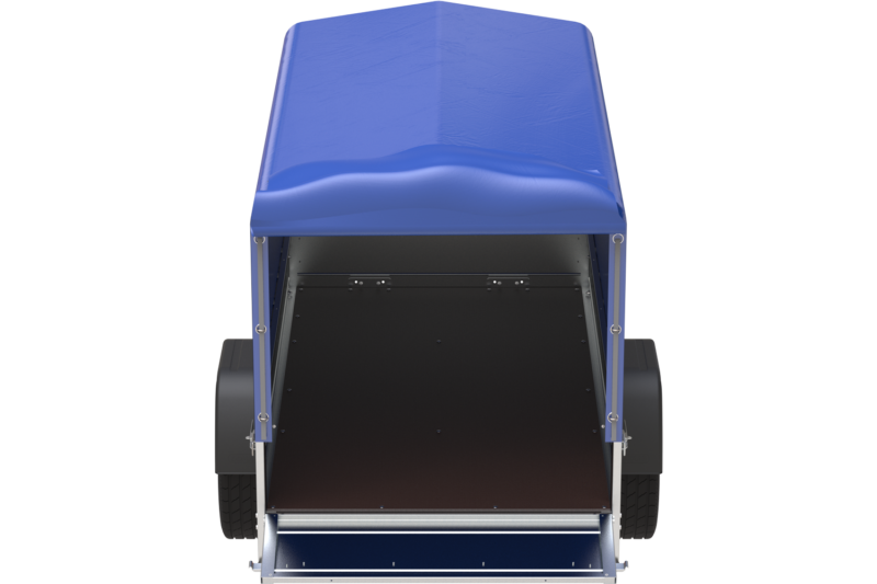 Remorque bagagère garden trailer 200 kipp 200 x 106 cm avec bâche haute bleue, arceau et roue jockey – Neuf – Prix Destockage – Image 2